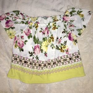 Off the shoulder flowery top